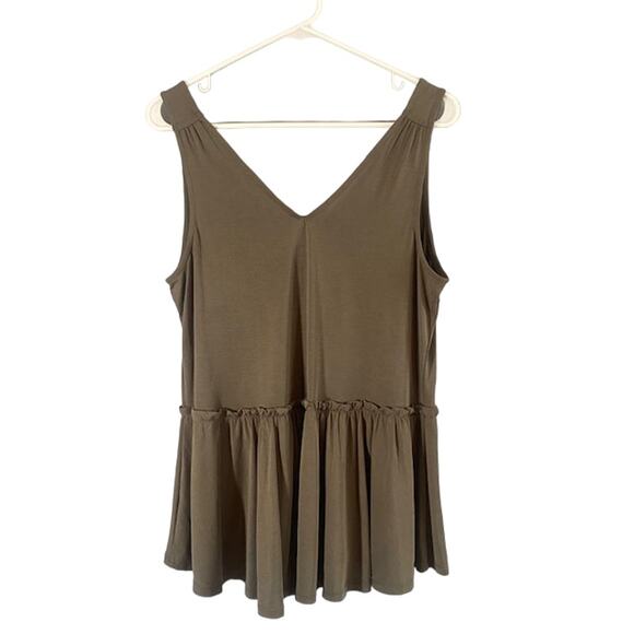 Chelsea28 Olive Green Sleeveless V-Neck Modal Blend Blouse Women Sz S - Picture 2 of 7